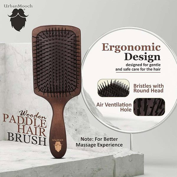 UrbanMooch Wooden Hair Brush With Nylon Bristles2 - LXINDIA.COM