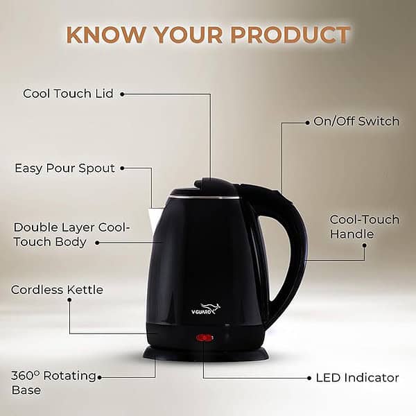 V Guard VKP15 Prime 1.5 Litre Electric Kettle for hot water 4 - LXINDIA.COM