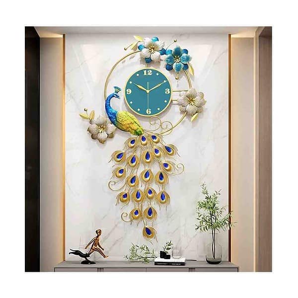 VLOOKMINT Large Peacock Wall Clock - LXINDIA.COM