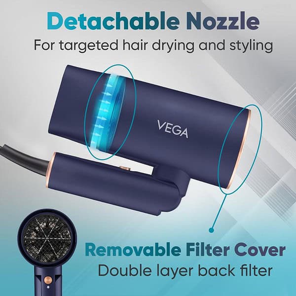 Vega Ionic 1400W Foldable Hair Dryer VHDH 351 - LXINDIA.COM