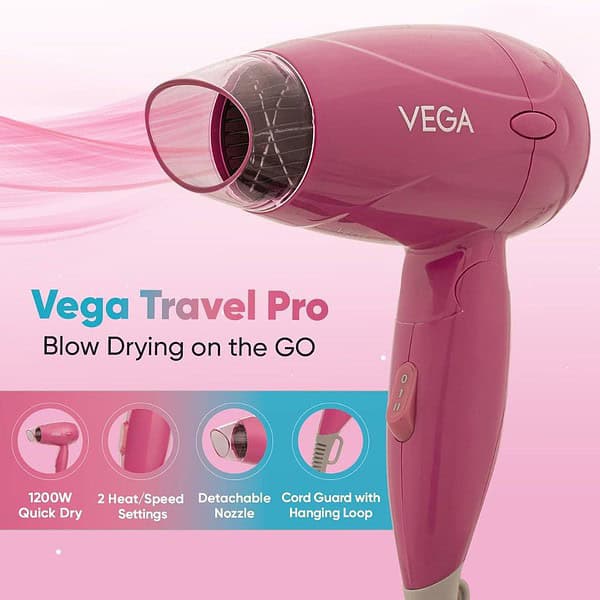 Vega Travel Pro 1200W Hair Dryer for Women VHDH 332 - LXINDIA.COM