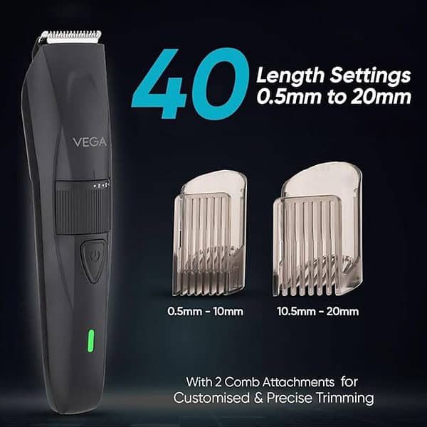 Vega Trimmer for Men 2 Comb Attachment Cord and Cordless Use VHTH 38 3 - LXINDIA.COM