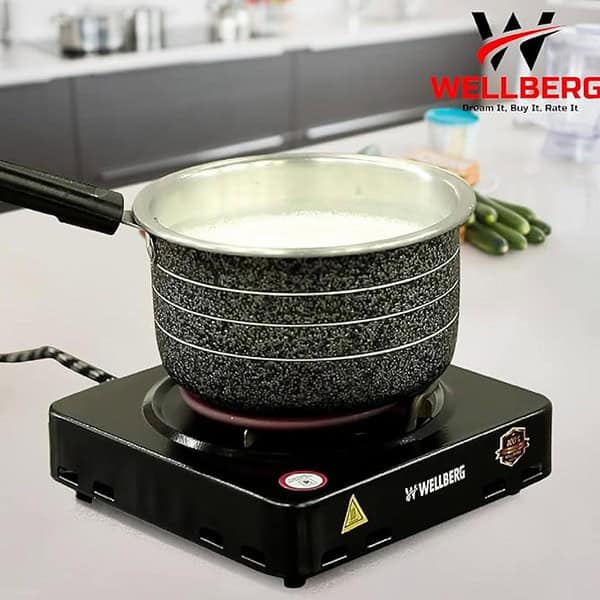 WELLBERG Hot Plate Cooktop Grill 1000WATT Shock Proof And Compact BLACK2 - LXINDIA.COM