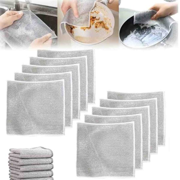 Wire Dishwashing Rags for Wet and Dry Stainless Steel Scrubber - LXINDIA.COM