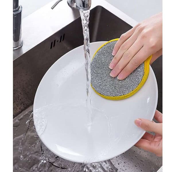 Wolpin 2 in 1 Dishwashing Scrub Sponge for Kitchen 3 - LXINDIA.COM