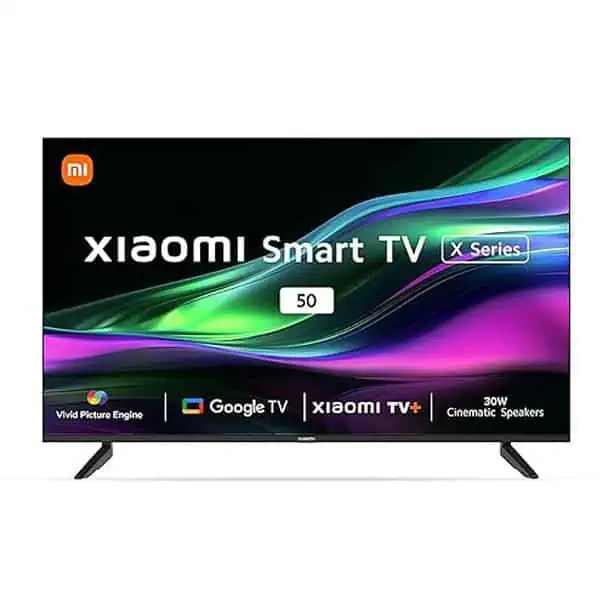 Xiaomi 125 cm 50 inches X 4K Dolby Vision Series Smart Google TV Black - LXINDIA.COM