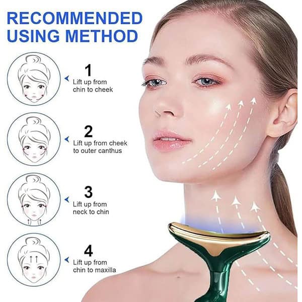 YOGIMOONI 2 In 1 Anti Wrinkles Vibration Facial Neck Eyes Massager Sculpting Tool 3 - LXINDIA.COM