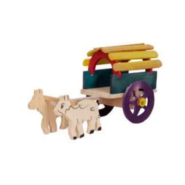 Yamkay Wooden Bullock Cart Small Wooden Bullock Cart 1 - LXINDIA.COM