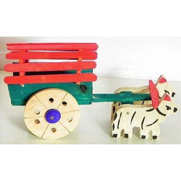 Yamkay Wooden Bullock Cart Small Wooden Bullock Cart 2 - LXINDIA.COM