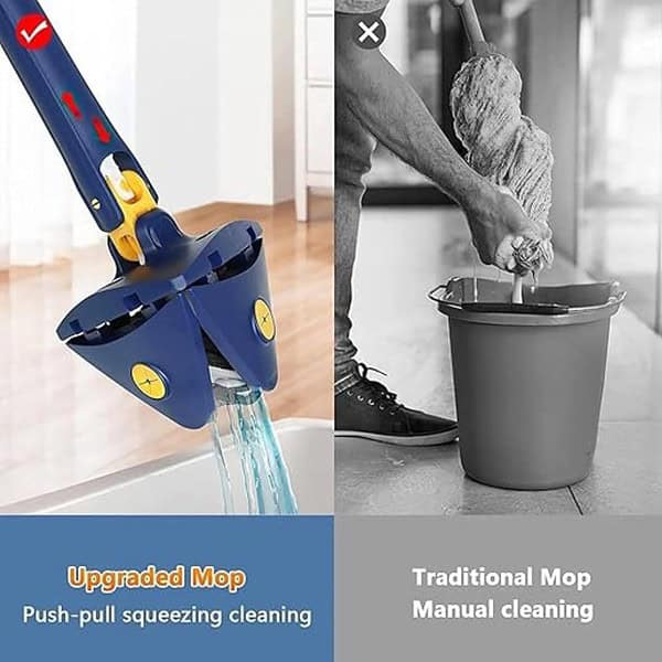 ZELTREX 360 Degree Multi Functional rotatable Triangle mop with Long Handle rotatable1 - LXINDIA.COM