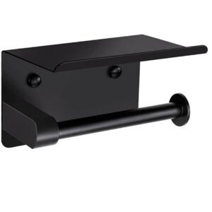 Zollyss Toilet Paper Holder with Shelf Black - LXINDIA.COM