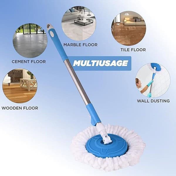 Zureni Metal Mop Stick Adjustable Handle for Household Floor Cleaning with Mop Plate2 - LXINDIA.COM