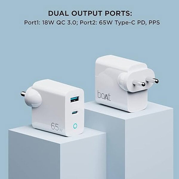 boAt 65 W Dual Port Gan All in 1 Charger with Smart Ic Protection White2 - LXINDIA.COM