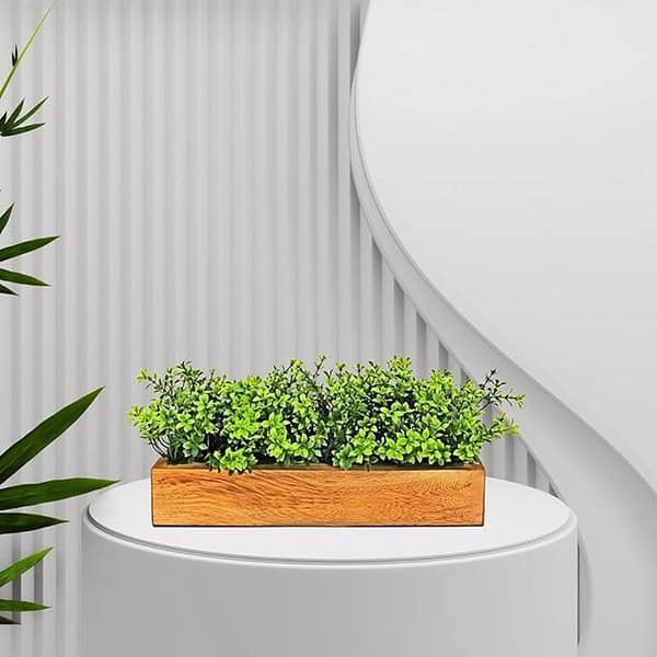 fancymart Artificial Gardenia Plant Bunch in Wood Planter1 - LXINDIA.COM