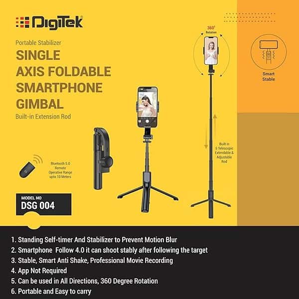 igitek Single Axis Auto Balanced Foldable Tripod1 - LXINDIA.COM