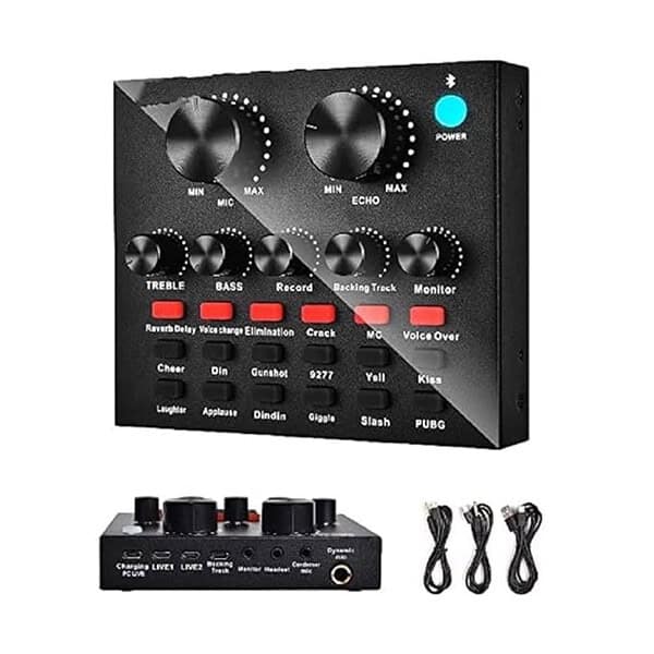 kh V8 Sound Card Sound Effects Board for Podcast Equipment Bundle - LXINDIA.COM