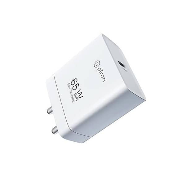 pTron 65W Gan USB Type C Charger White - LXINDIA.COM