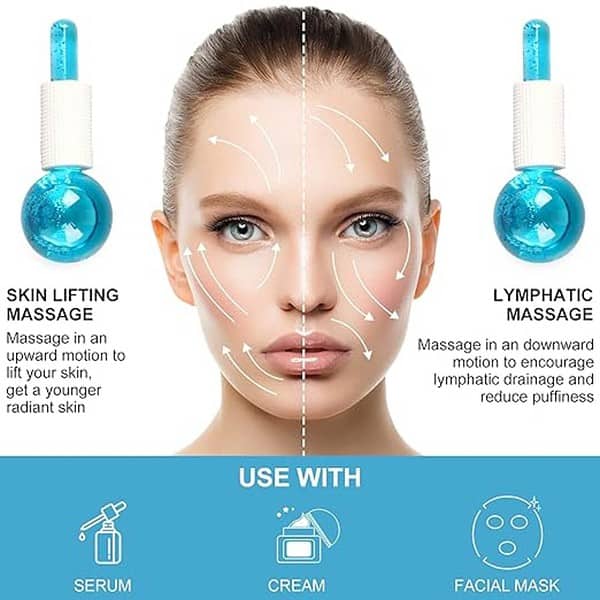 wishstream Beauty Ice Roller Globes Facial Roller Cold Skin Massagers 2 - LXINDIA.COM