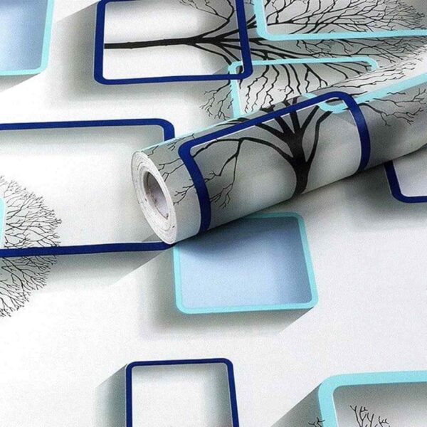 wolpin 3D Wall Stickers Wallpaper DIY Decal 45 x 500 cm Active Blue - LXINDIA.COM