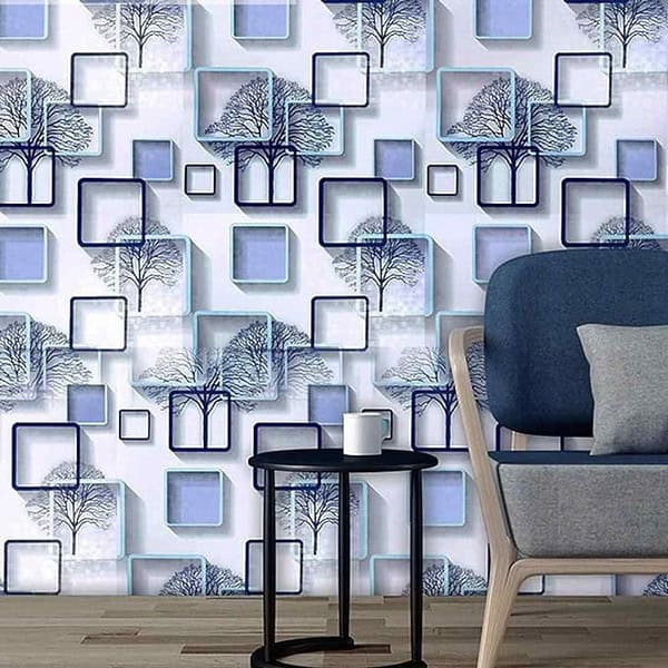 wolpin 3D Wall Stickers Wallpaper DIY Decal 45 x 500 cm Active Blue2 - LXINDIA.COM