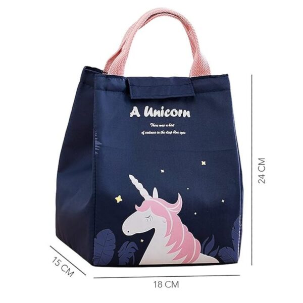 wolpin Blue Lunch Bag Unicorn Blue Polyester 2 - LXINDIA.COM