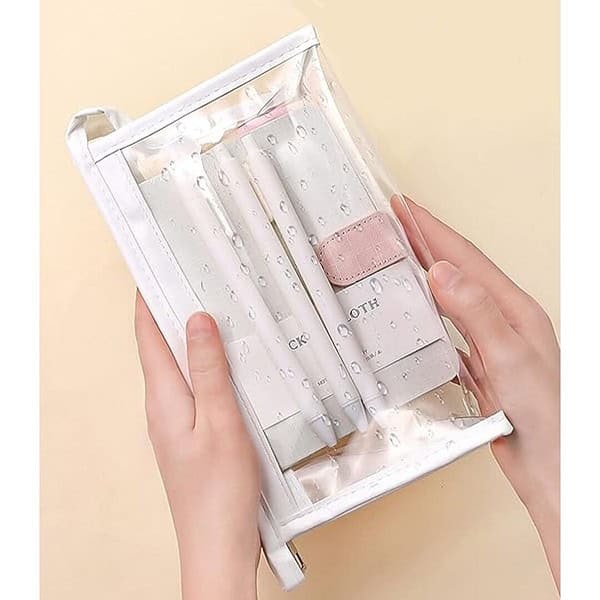 wolpin Large Capacity Transparent Pencil Pouch 3 - LXINDIA.COM