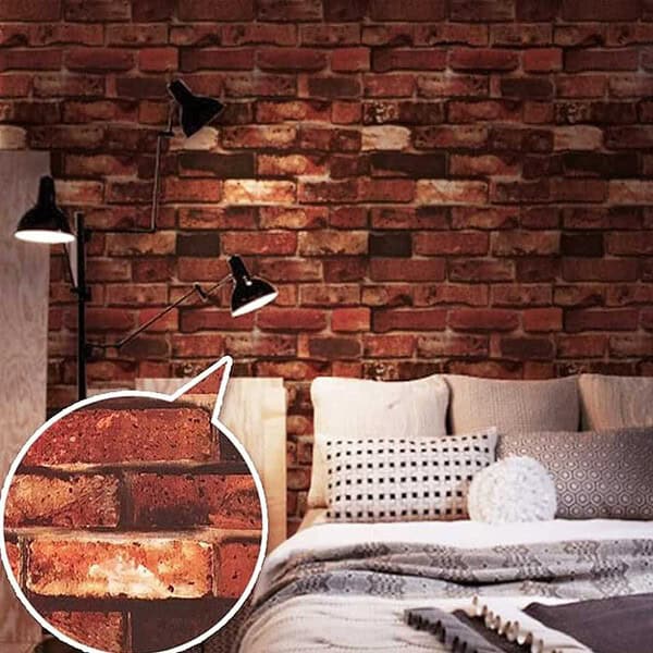 wolpin Wall Stickers DIY Wallpaper Decal 3D Brick Smokin Red3 - LXINDIA.COM