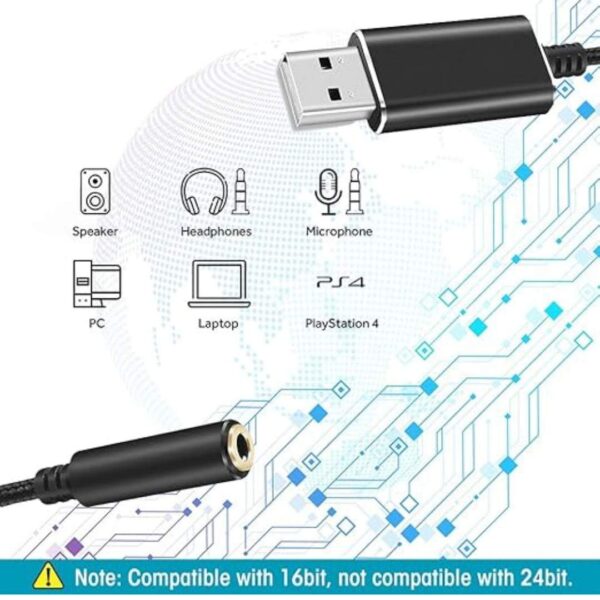 ‎Verilux USB Sound Card USB to 3.5mm Jack USB Audio Adapter2 - LXINDIA.COM