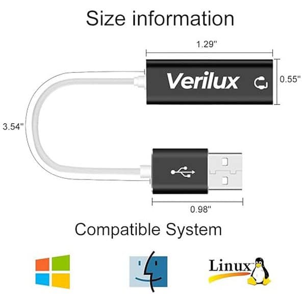 ‎Verilux USB Sound Card for Laptop PC Compatible with PS51 - LXINDIA.COM