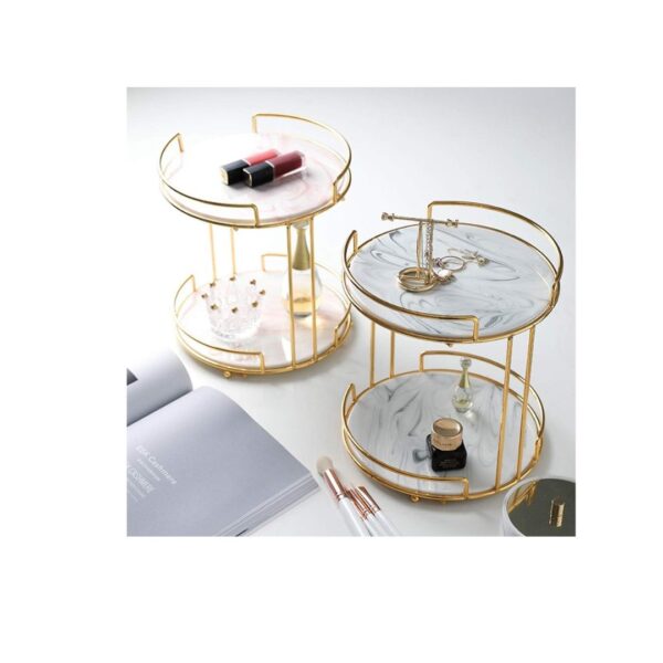 2 Tier Gold Metal Countertop Organizer D - LXINDIA.COM