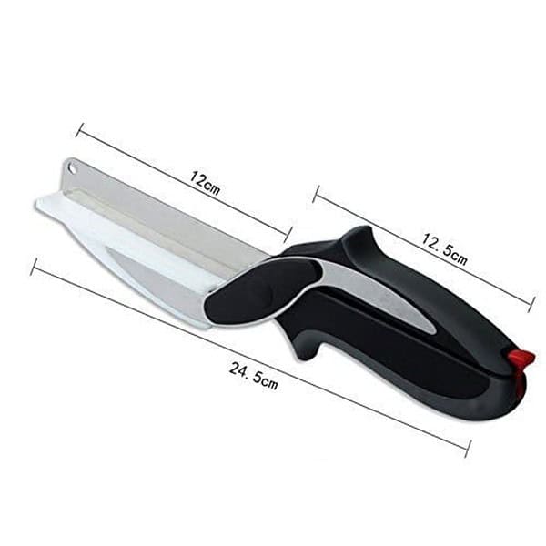 2 in 1 Stainless Steel Multi Functional Kitchen Smart Clever Cutter Knife A - LXINDIA.COM