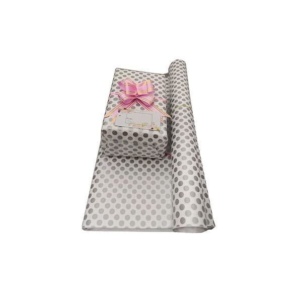 3A Featuretail Silver Polka Dot Gift Wrapping Paper A - LXINDIA.COM