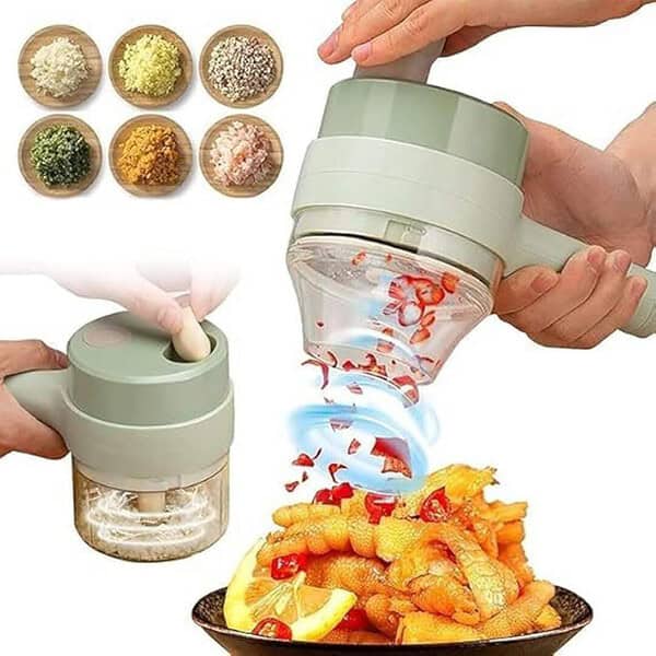 4 in 1 Handheld Electric Vegetable Cutter Set - LXINDIA.COM