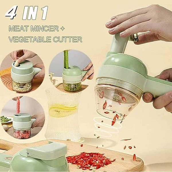 4 in 1 Handheld Electric Vegetable Cutter Set A - LXINDIA.COM