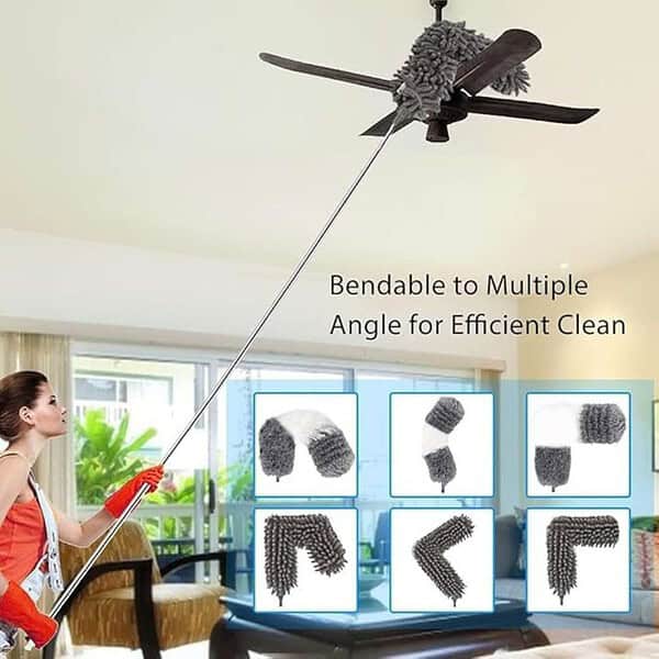 5PCS Microfiber Duster with Extension Pole Qolixs Feather Duster 2 - LXINDIA.COM