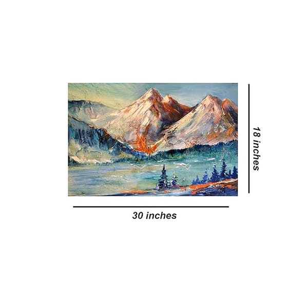 999STORE mountain with river view modern art Canvas Painting 18X30 Inches 3 - LXINDIA.COM