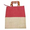 A A Bags Jute Biodegradable with Wood Handle Lunch Bag - LXINDIA.COM