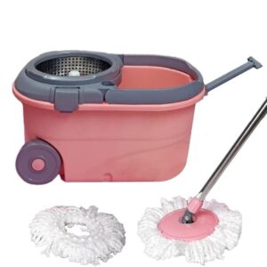 ABH SHABGAYAS Matrix Bucket Mop with Plastic Jali Trolly Export Quality Pink - LXINDIA.COM