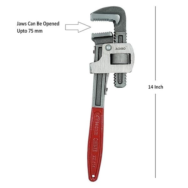 ACHRO 14inch Pipe Wrench and 10inch Pipe Wrench Pack of 22 - LXINDIA.COM