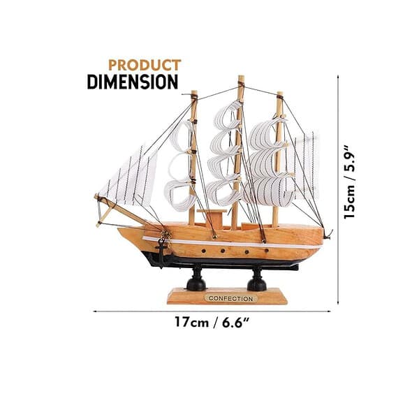 ADA Handicraft Wooden Beautiful Antique Decorative Wooden Sailing Ship Showpiece B - LXINDIA.COM