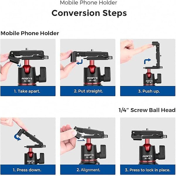 ADOFYS AT 40 Flexible Gorillapod Tripod with Heavy Duty Smartphone Stand2 - LXINDIA.COM