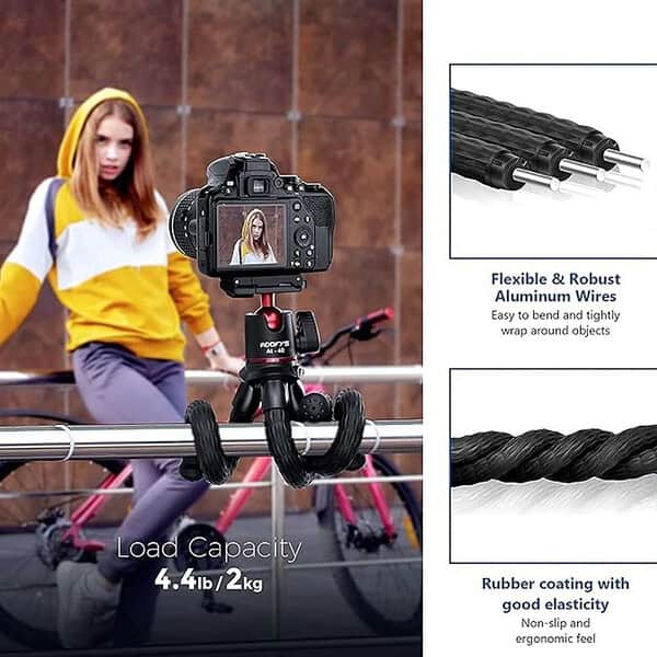 ADOFYS AT 40 Flexible Gorillapod Tripod with Heavy Duty Smartphone Stand3 - LXINDIA.COM