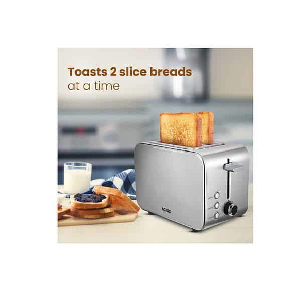 AGARO GRAND 2 Slice Stainless Steel Pop Up Toaster a - LXINDIA.COM