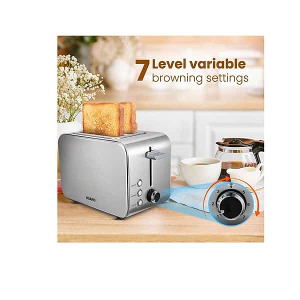 AGARO GRAND 2 Slice Stainless Steel Pop Up Toaster b - LXINDIA.COM