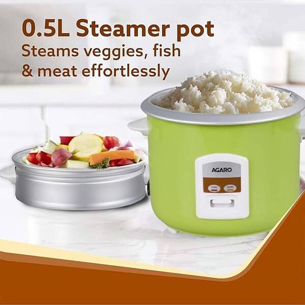 AGARO Marvel Electric Rice Cooker 1.8L 700W Green 2 - LXINDIA.COM