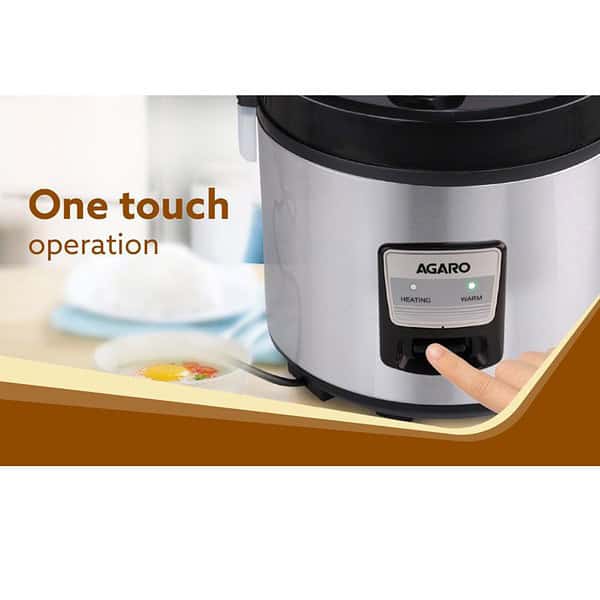 AGARO Regency Electric Rice Cooker 5L Silver and Black 1 - LXINDIA.COM