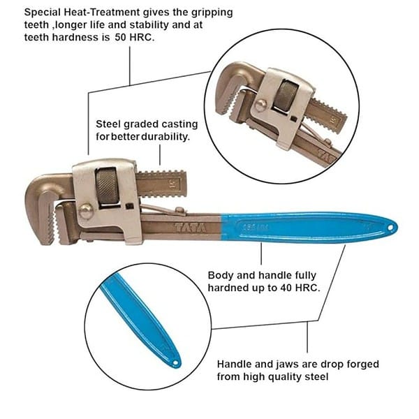 AGRICO TATA Stilson Type Pipe Wrench Size 14Inch or 350 mm2 - LXINDIA.COM