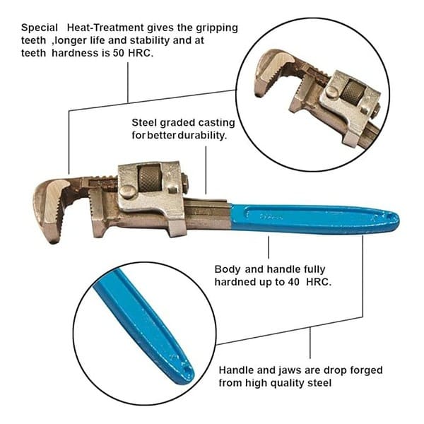 AGRICO TATA Stilson Type Pipe Wrench Size 8inch or 200mm2 - LXINDIA.COM