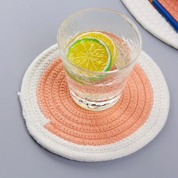 AIESY Live Beautiful Cotton Rope Woven Round Placemat and Coaster for Hot Pots 1 - LXINDIA.COM