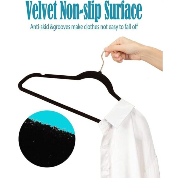 ANH MART Non Slip Velvet Hangers 6 Black 1 - LXINDIA.COM